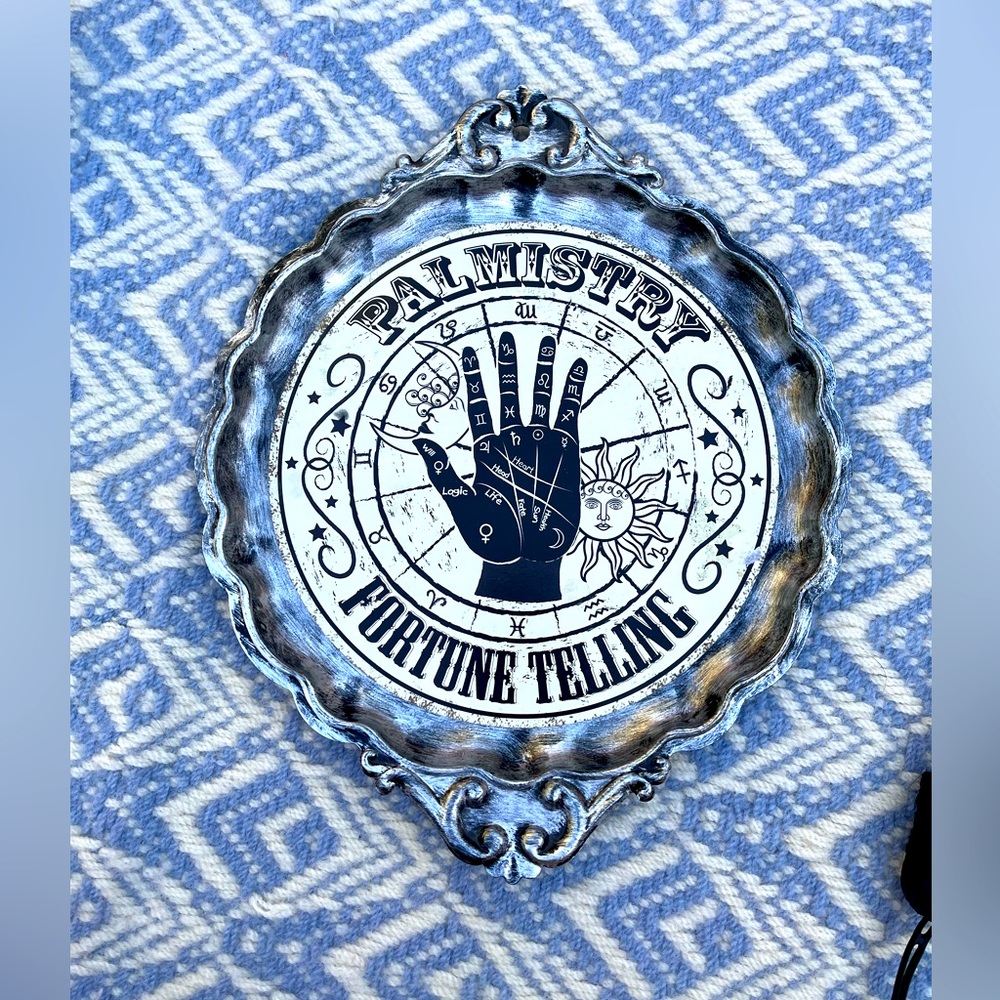Fortune Telling 🔮 Palmistry Tray Picture Halloween Decoration Victorian Zodiac